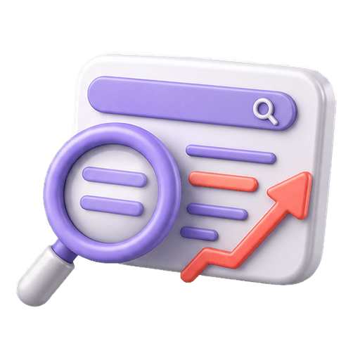 Ikona 3D pozycjonowania SEO